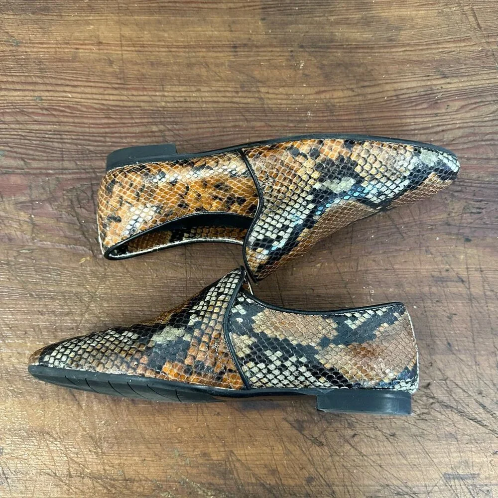 Aquatalia Revy Snake Embossed Weatherproof Loafer 7.5